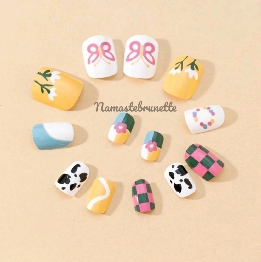 2/$16 Floral Butterfly Press On Nails